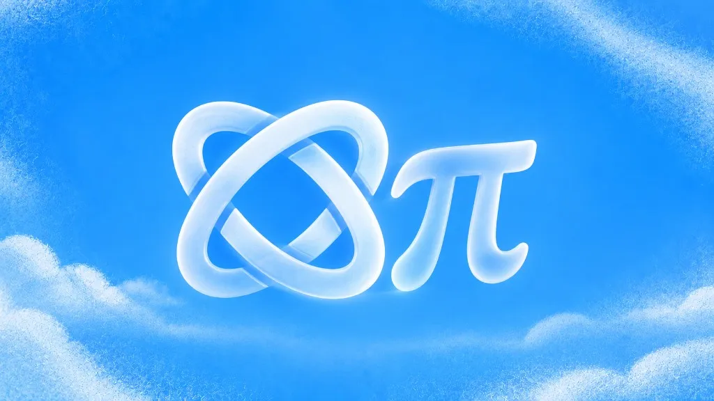Browser Use knot logo and pi symbol on a bright blue sky