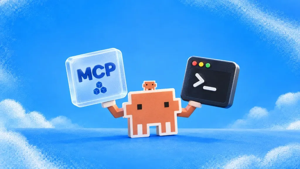 MCP and CLI icons shown side by side for AI agent tool control