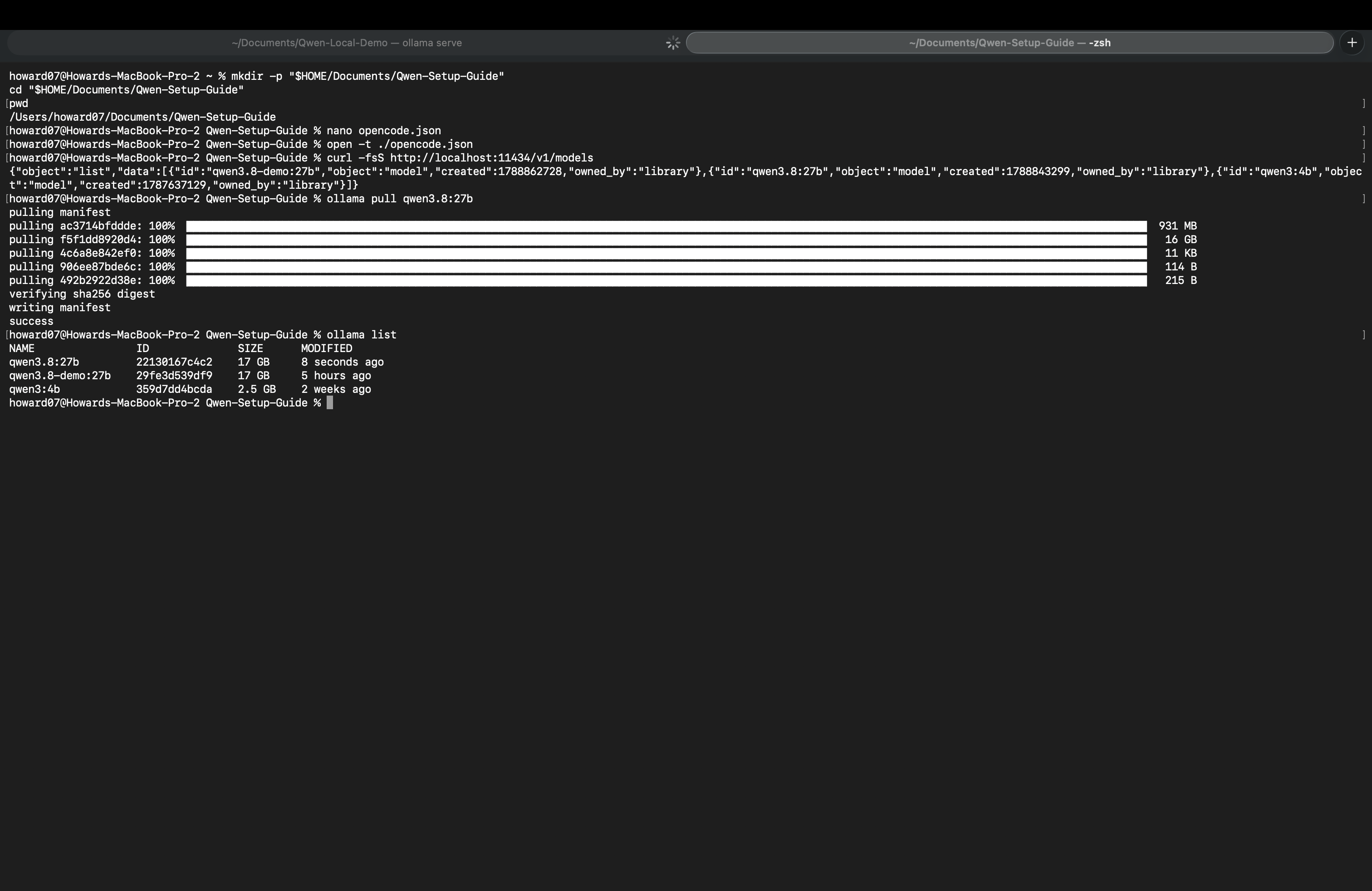 Download and list the Qwen3.8 27B model