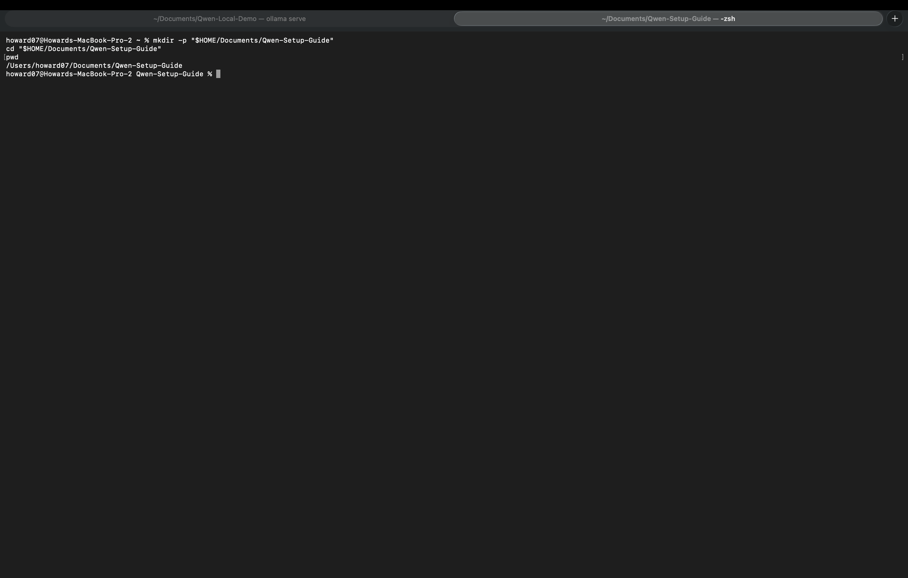 Create and enter the Qwen-Setup-Guide project folder