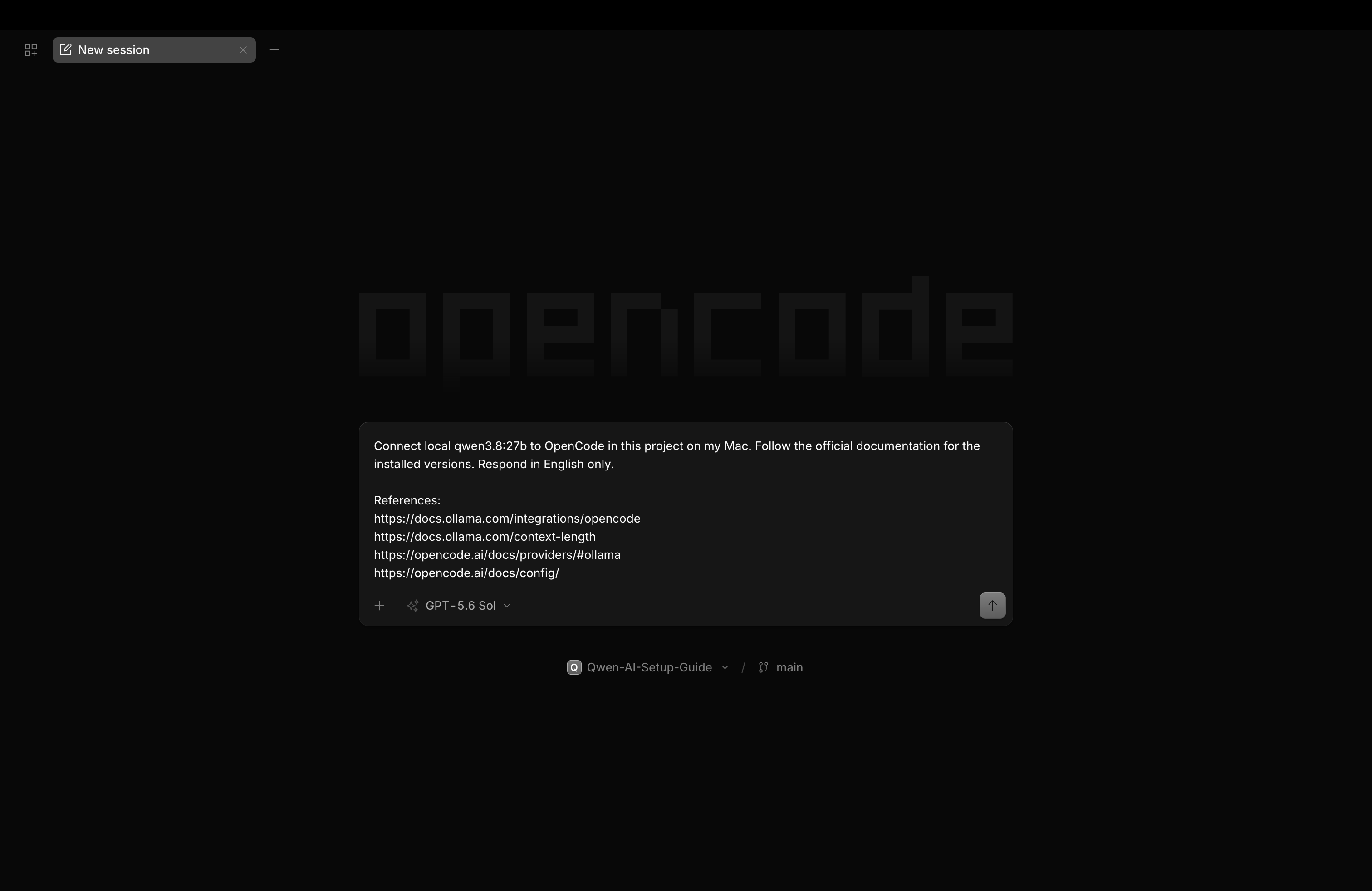Prepare an English setup prompt with GPT-5.6 Sol in the Qwen-AI-Setup-Guide project